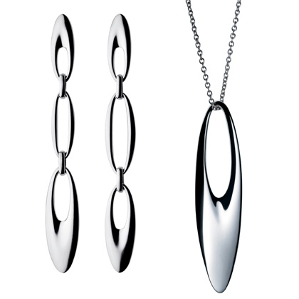 ZEPHYR Silver Earrings and Pendant by Georg Jensen 