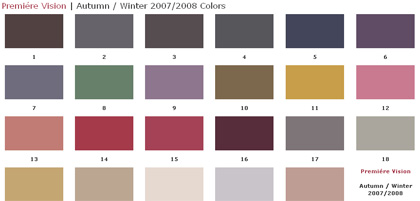 Premi�re Vision | Autumn / Winter 2007/2008 Color Card
