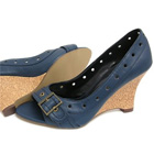 Peep Toe Cork Wedge in the style of Reese Witherspoon