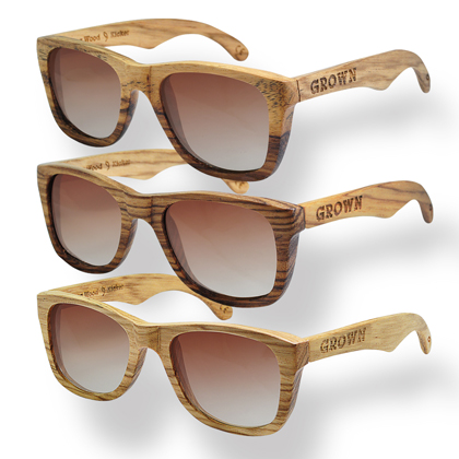 'KICKER' Dumu Wood & 'KICKER' ZebraWood Wayfarer Styles. 