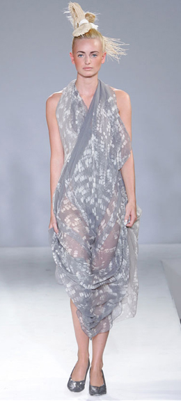 A model shows a design of Avshalom GUR's Summer 2007 collection. Photo by Ian Gillett, 2006