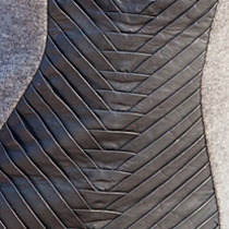 DETAIL: Claire McInally Grey Cashmere and Leather Dress, Taken at Brooklyn Bridge. 