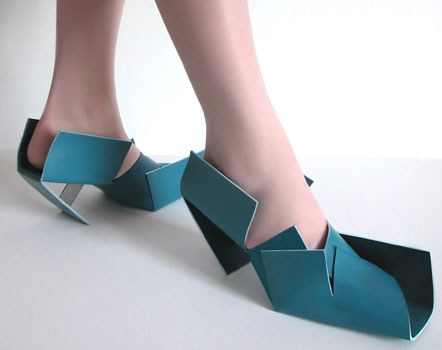 Blue folded shoe Blue folded shoe