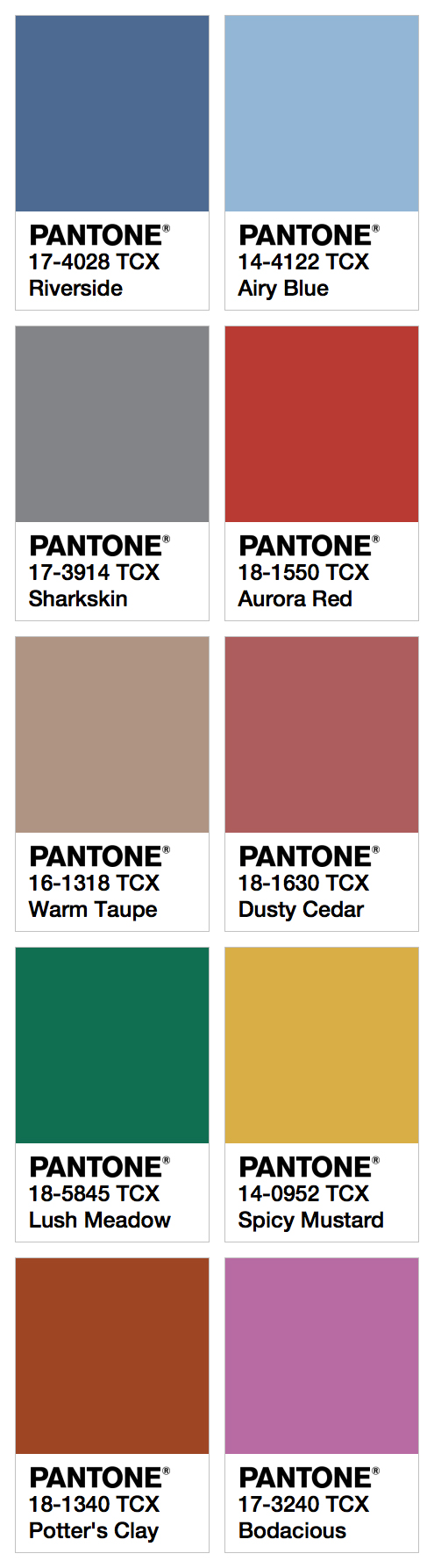 Pantone's Top 10 Fall 2018 Colors Focus on Versatile, Seasonless