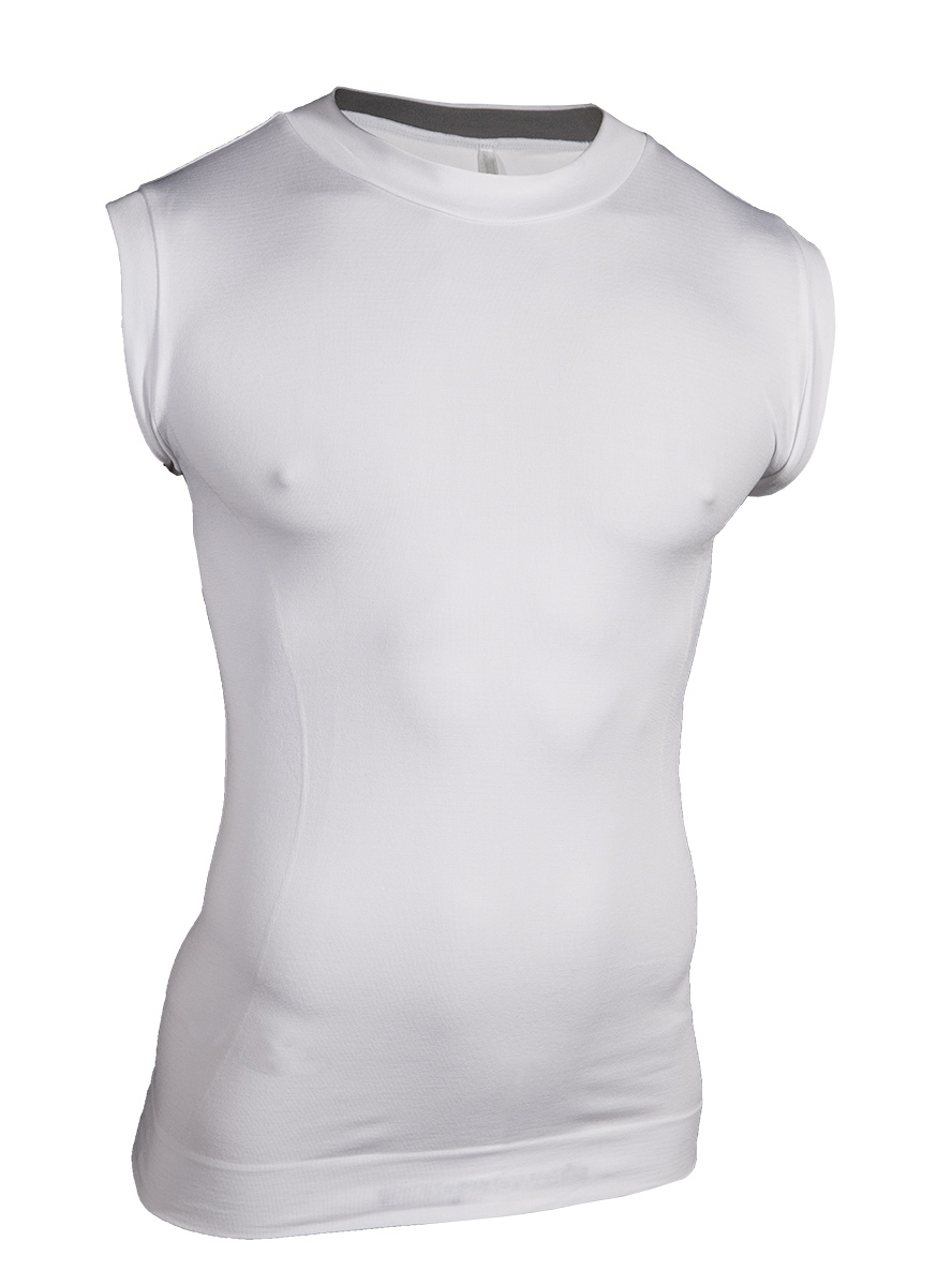 Mens-Sleeveless-Body-Mapped-Baselayer-White-Front