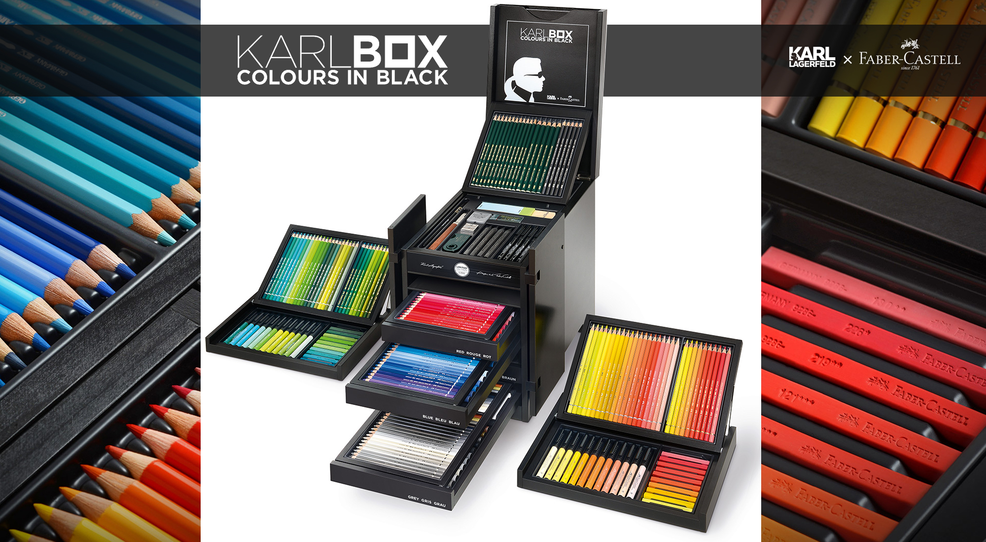 Karl Lagerfeld's KARLBOX - Colours in Black for Faber-Castell - Fashion  Trendsetter