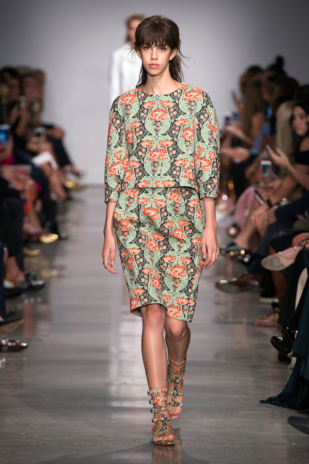 Look 15: Green Floral Top and Skirt