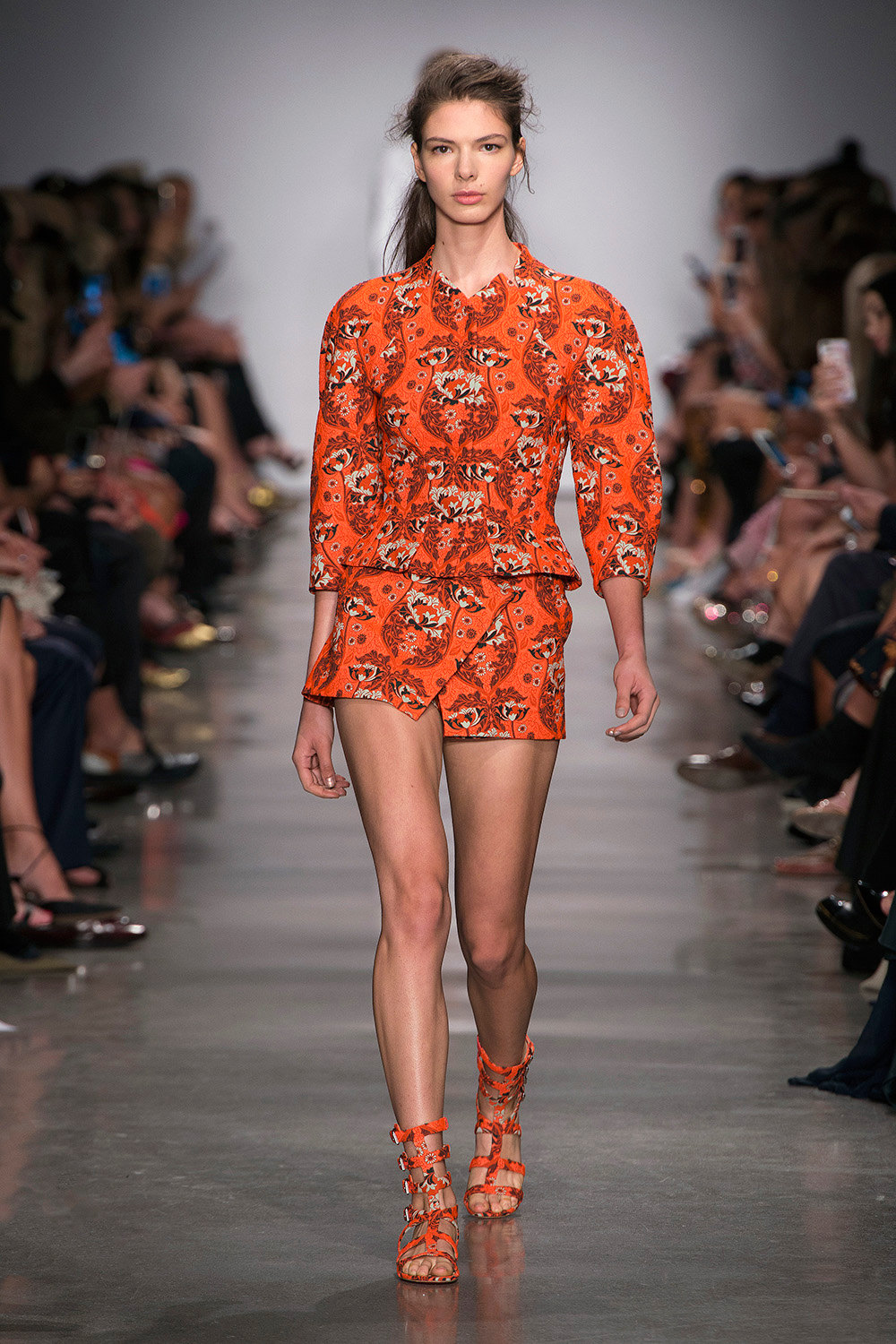 Look 2: Orange Jacket and Shorts