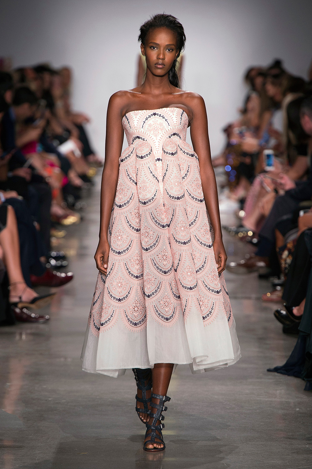 Look 37: Blush Strapless Dress