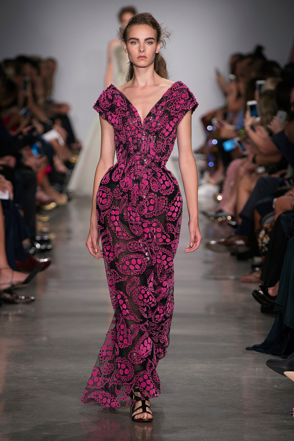 Look 45: Pink and Black Gown