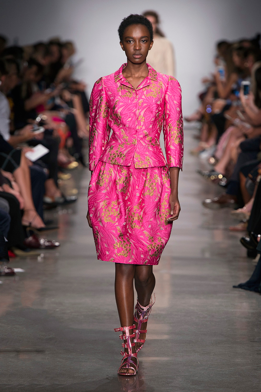 Look 5: Pink Jacket and Skirt