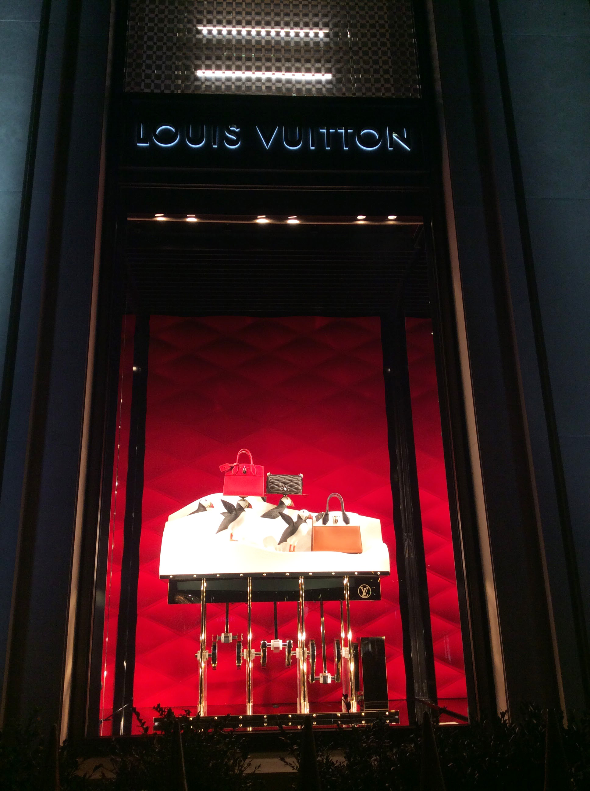 Paris France, Shopping Luxury on Ave Montaigne at Night Louis