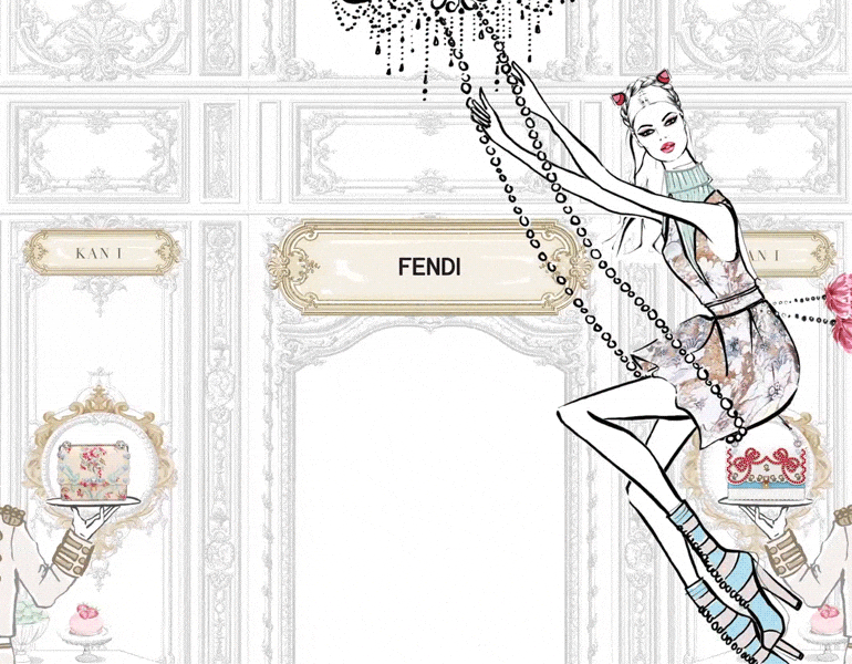 FENDI collaborated with Australian artist Megan Hess