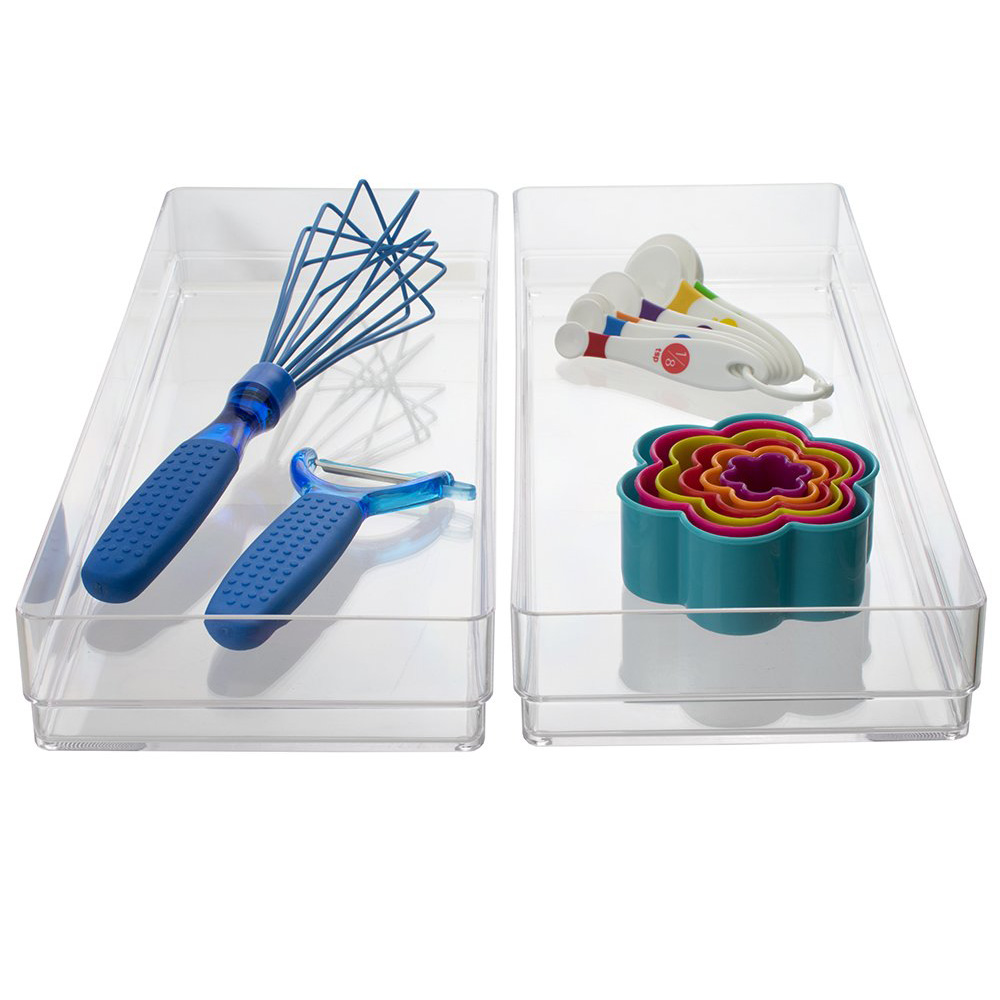 Stori Clear Plastic Drawer Organizers Vanity and Desk 6 Piece Set