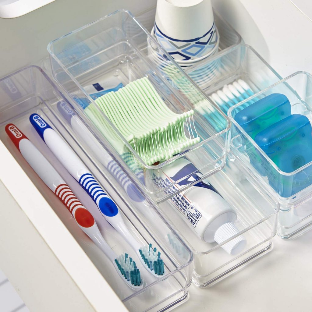 STORi Clear Plastic Vanity and Desk Drawer Organizers