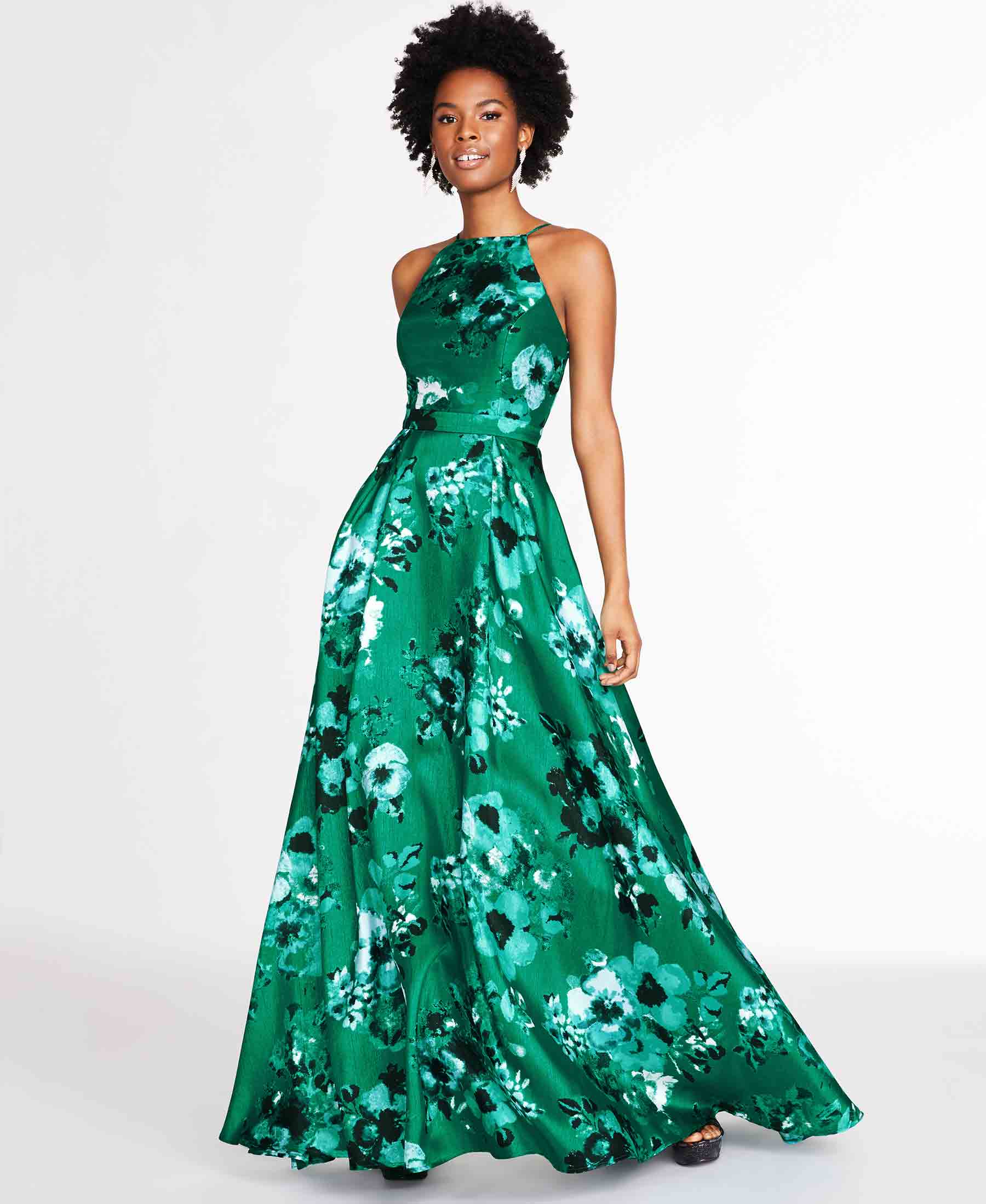 macy's green prom dress