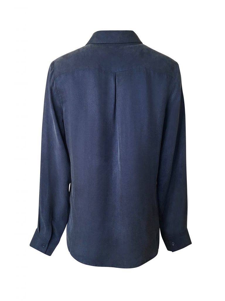 Hilary MacMillan Signature Sustainable Blouse in Blue, $220 CAD/$165 USD.