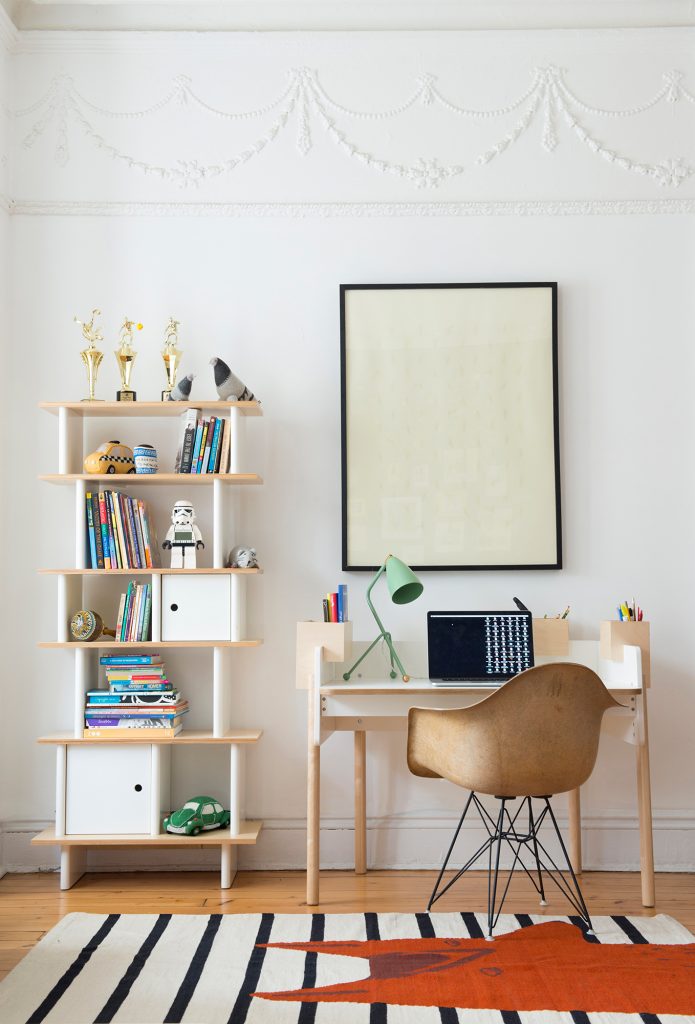 Oeuf Brooklyn Height Adjustable Desk & Bookcase in White & Birch
 Oeuf Brooklyn Height Adjustable Desk - £540.00, Oeuf Bookcase in White & Birch, Tall - £555.00. 