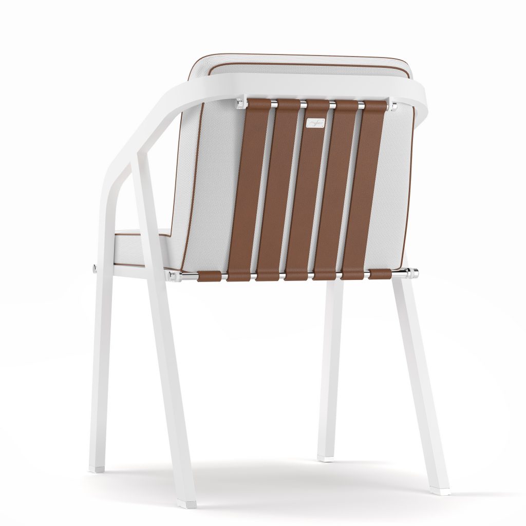 Dining Chair | Ribbon White Chrome.