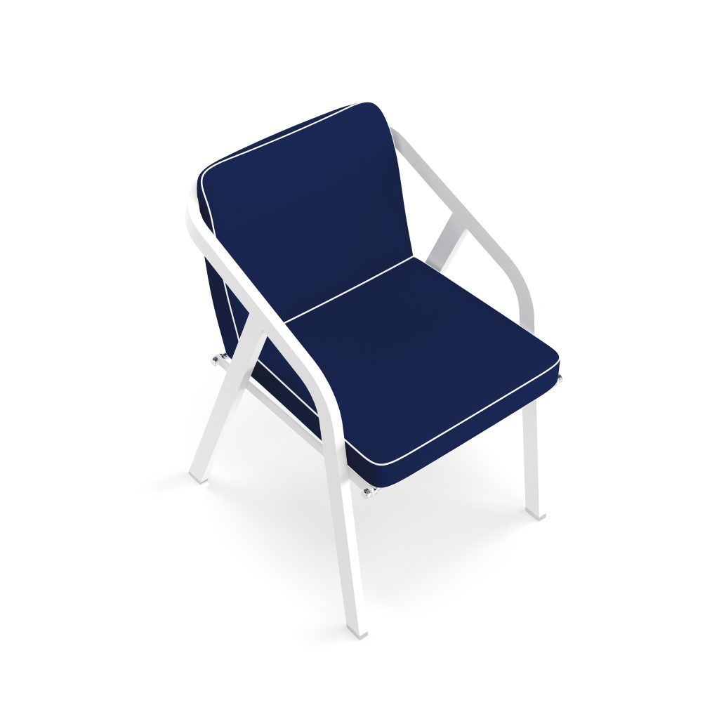 Dining Chair | Ribbon Dining Chair White & Classic Blue.