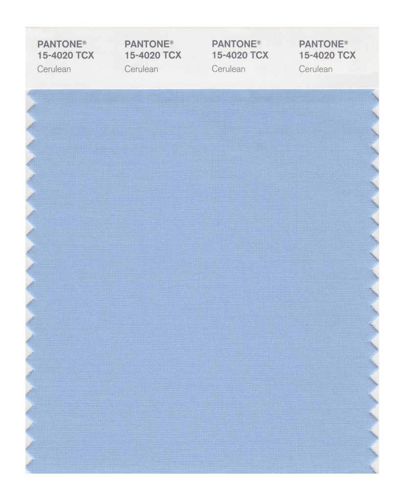 PANTONE 15-4020 TCX Cerulean.
The color of the sky on a serene, crystal clear day.