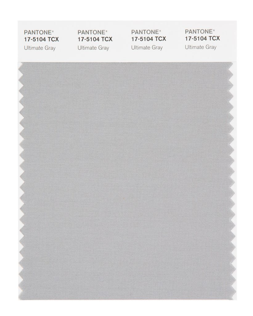 PANTONE 17-5104 TCX Ultimate Gray.
Quietly assuring and reliable gray encouraging composure.