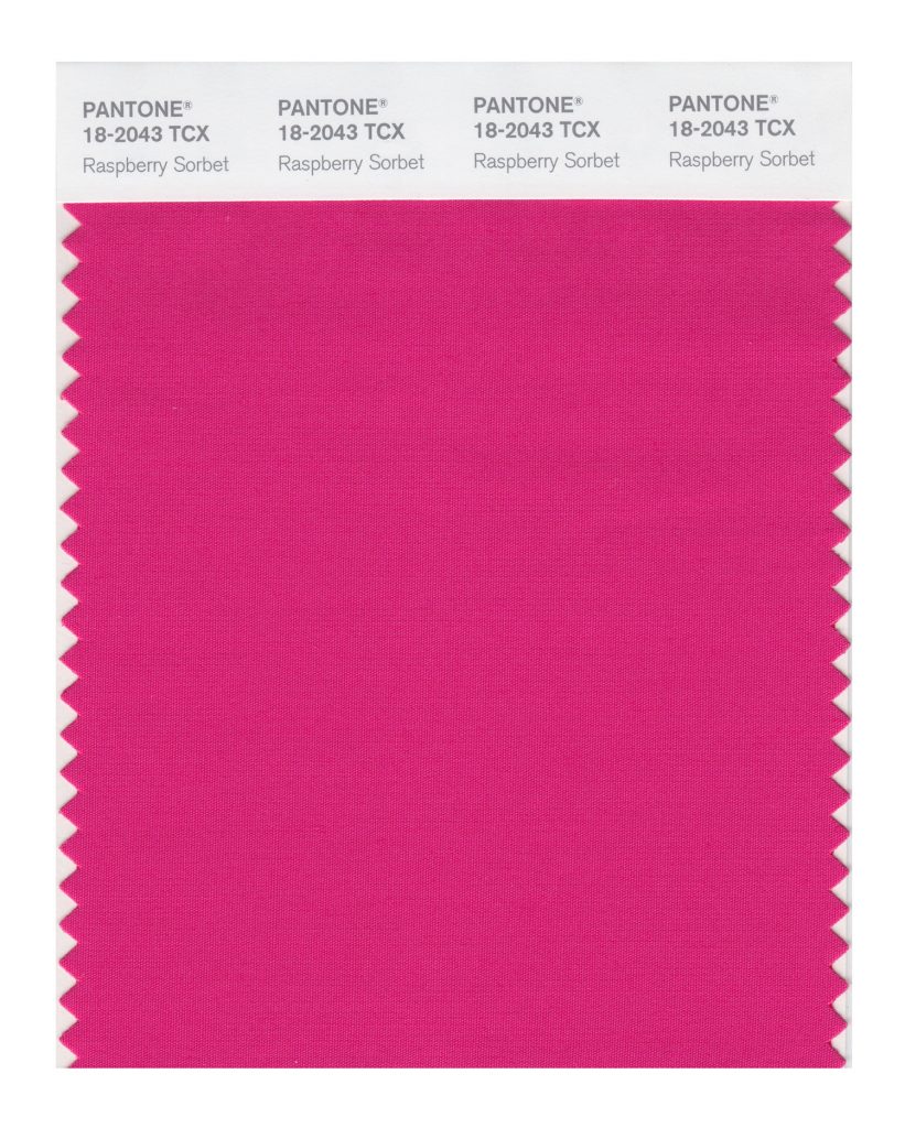 PANTONE 18-2043 TCX Raspberry Sorbet.
Vivifying Raspberry Sorbet tantalizes.