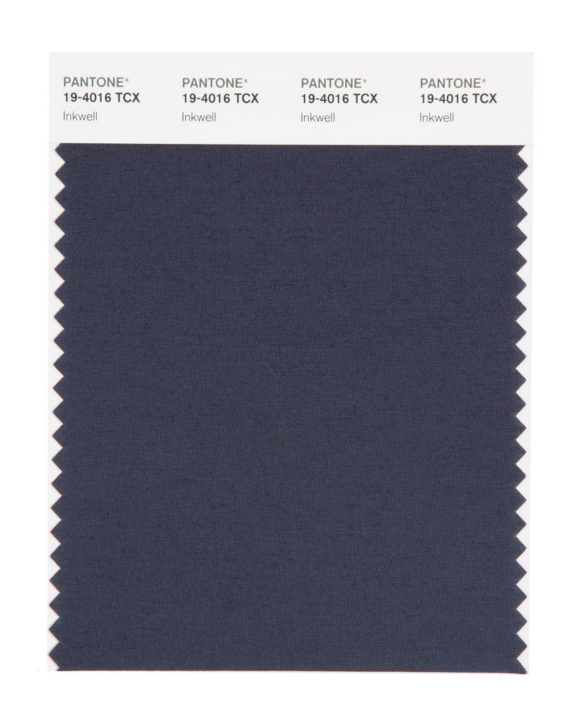 PANTONE 19-4016 TCX Inkwell.
A deep and intense blackened blue.