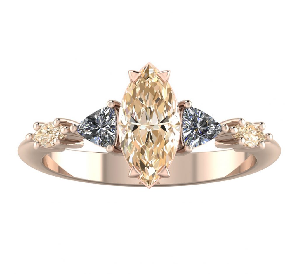 Maisie Champagne Ring. Nikki Galloway from Nude Jewellery shares her predictions for the most popular engagement ring styles for 2021.