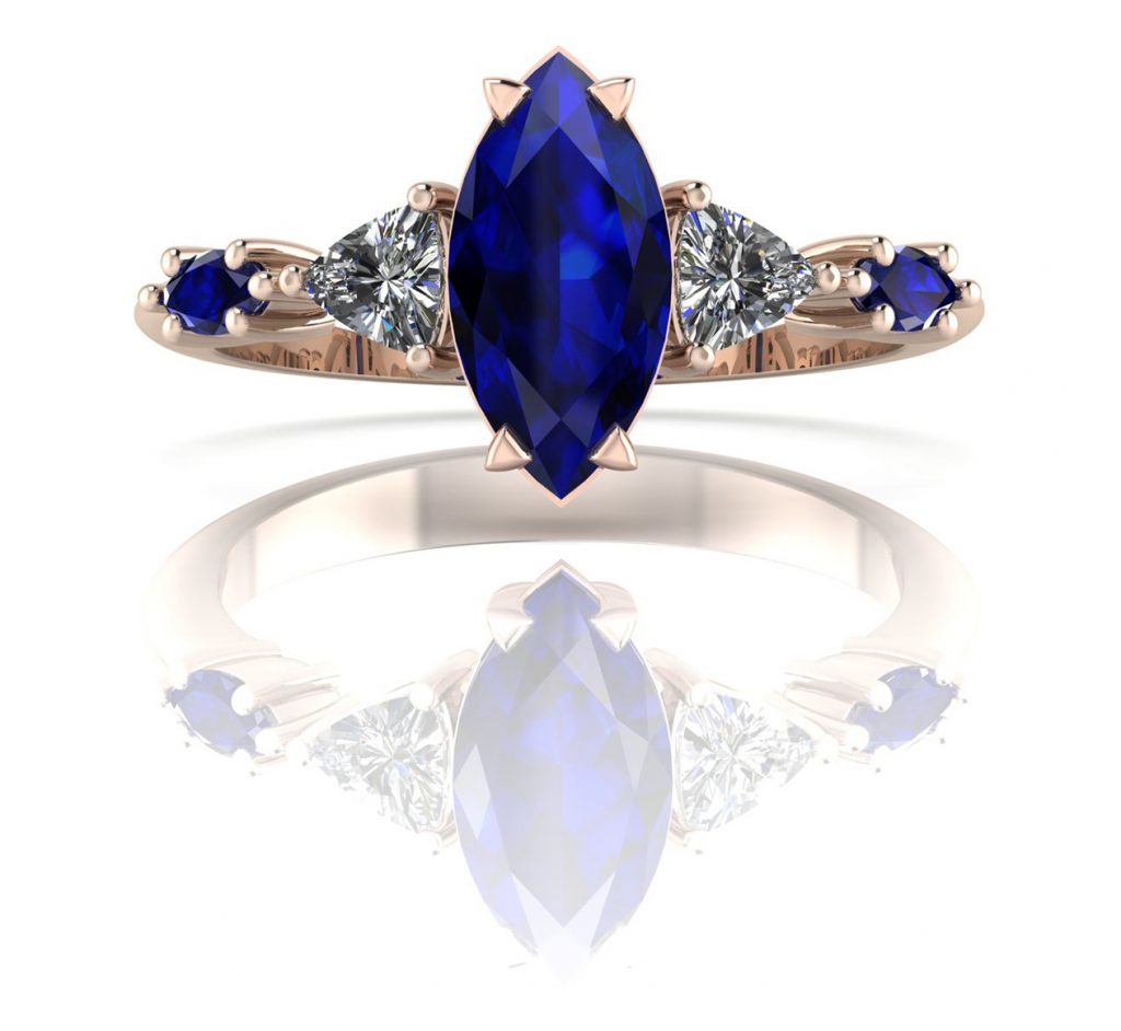 Maisie Marquise: Sapphire & Diamonds. Nikki Galloway from Nude Jewellery shares her predictions for the most popular engagement ring styles for 2021.