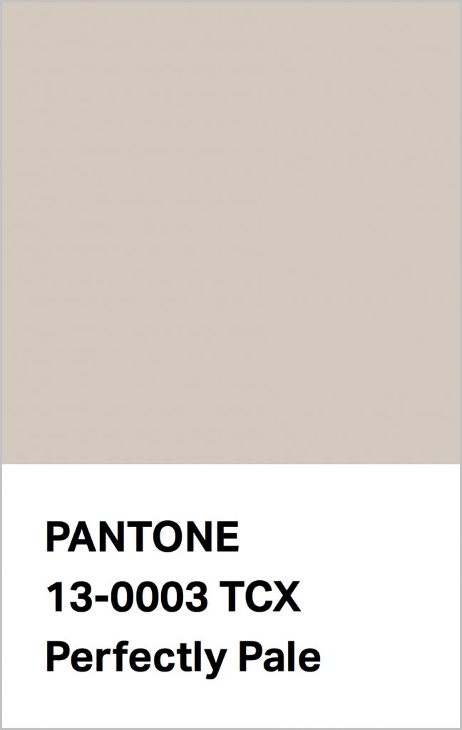 PANTONE 13-0003 Perfectly Pale: Reminiscent of a sandy beach.