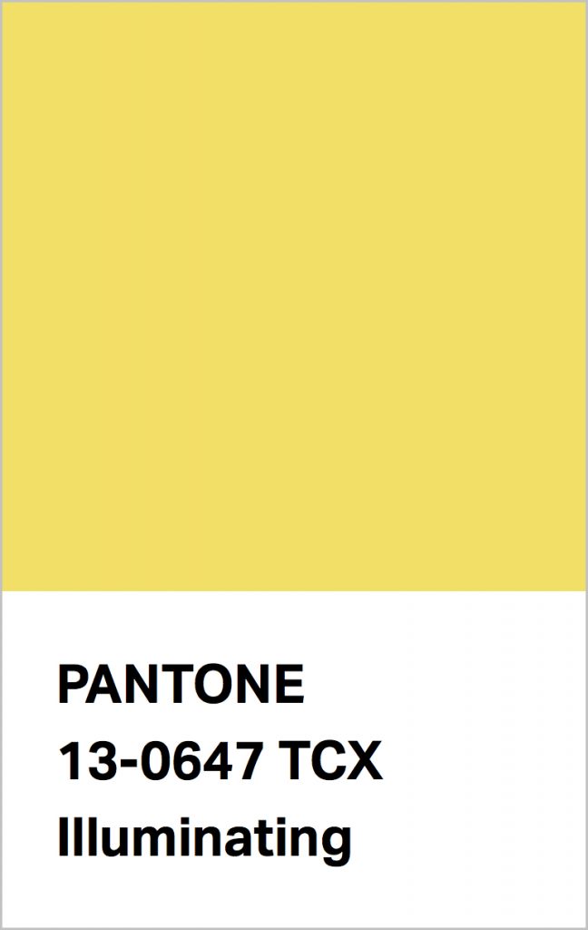 Pantone® Fashion Color Trend Report Autumn/Winter 2021/2022 Colors. PANTONE 13-0647 Illuminating.