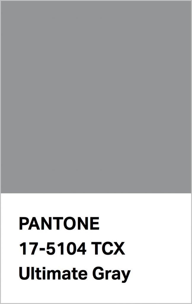 PANTONE 17-5104 Ultimate Gray: Quietly assuring and reliable, Ultimate Gray encourages composure.