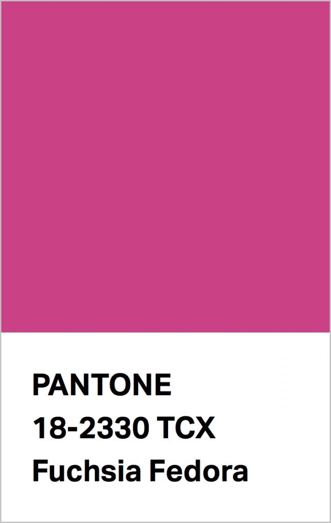 Pantone® Fashion Color Trend Report Autumn/Winter 2021/2022 Colors. PANTONE 18-2330 Fuchsia Fedora.