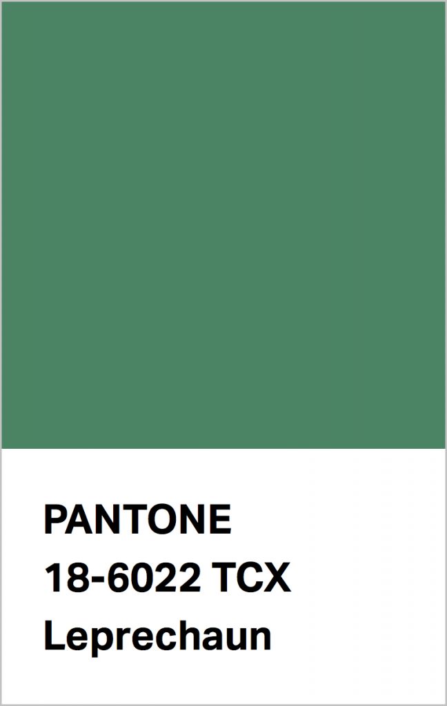 Pantone® Fashion Color Trend Report Autumn/Winter 2021/2022 Colors. PANTONE 18-6022 Leprechaun.