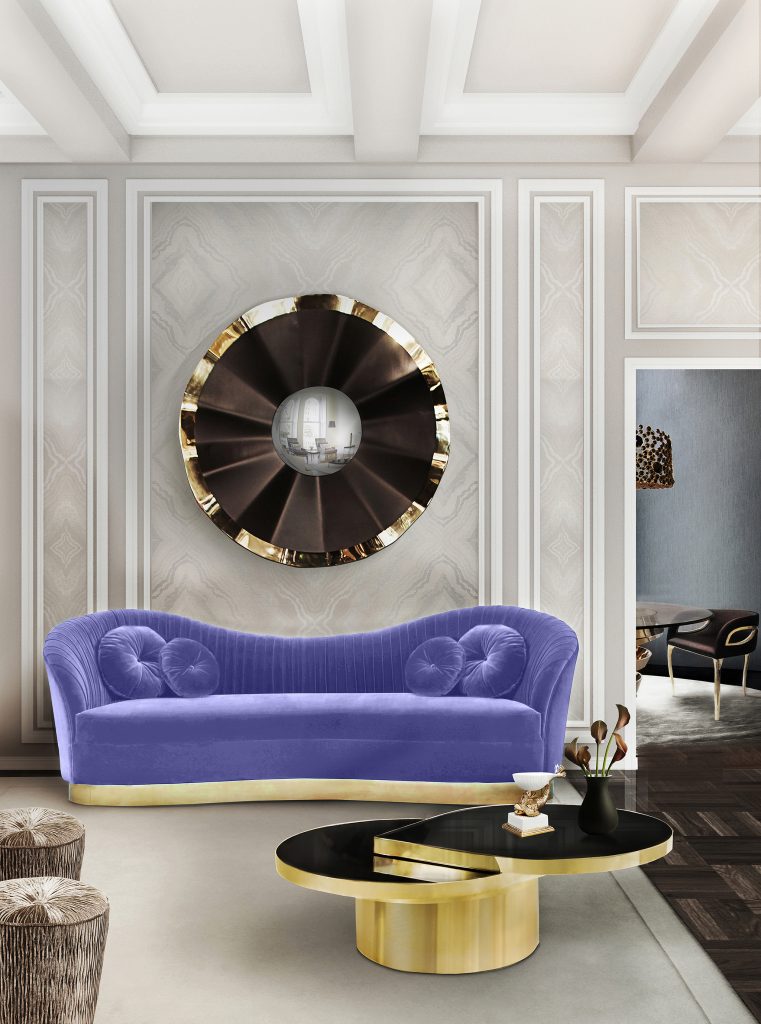 KOKET Living Room | Tears Coffee Table & Revê Mirror Very Peri.