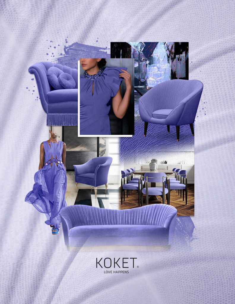 KOKET Pantone 2022 Color of the Year, Very Peri Moodboard.