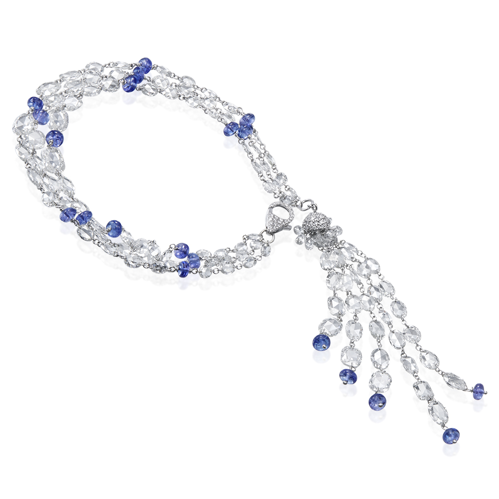 Very Peri Fine Jewelry Picks from Stephen Silver Fine Jewelry - Diamond Tassel Bracelet with Tanzanite Beads