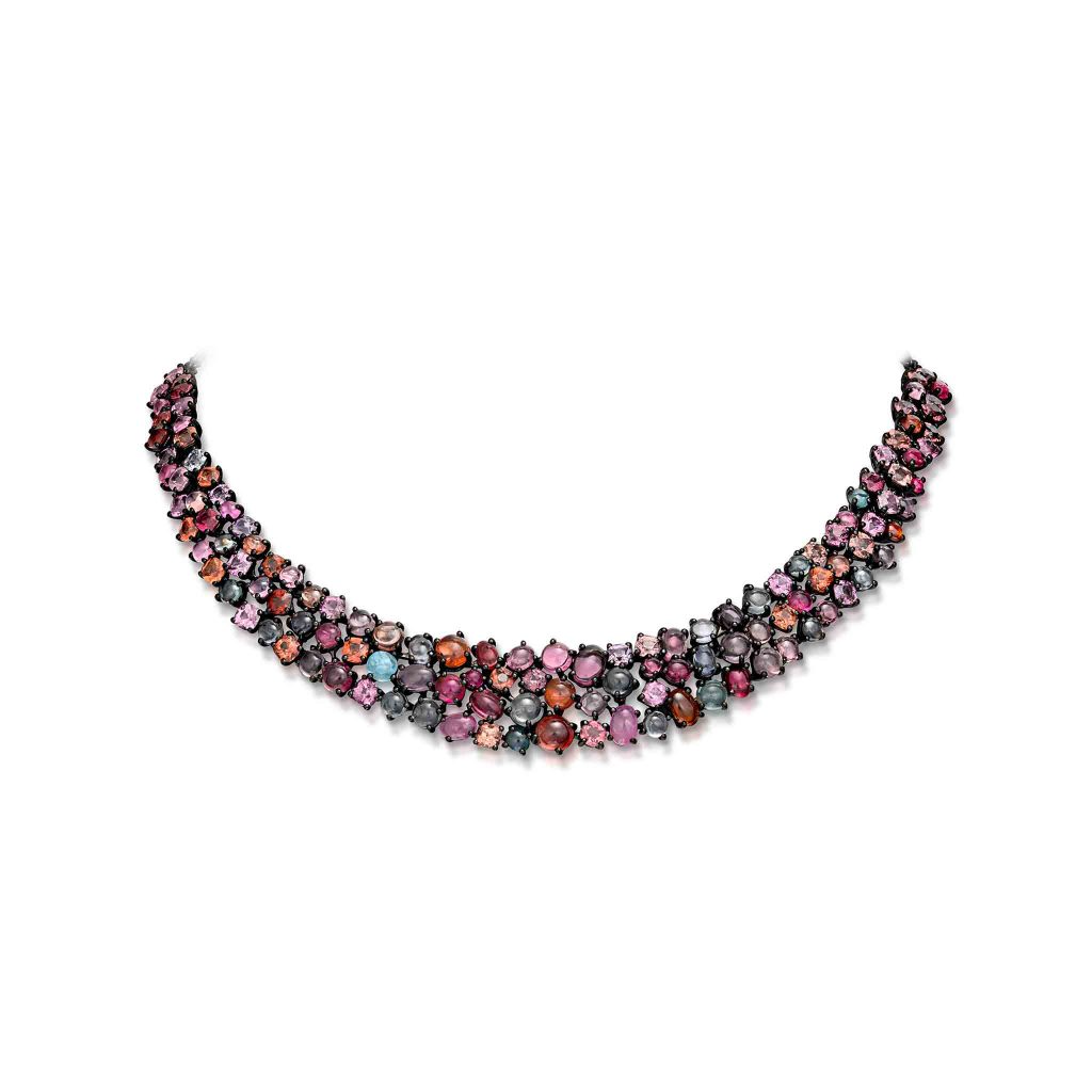 Very Peri Fine Jewelry Picks from Stephen Silver Fine Jewelry - Multicolored Spinel Bib Necklace