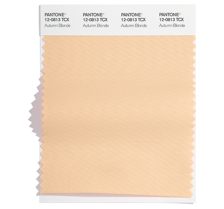 PANTONE 12-0813 Autumn Blonde Fabric Color Swatch. Image: Courtesy of Pantone and HUGE.