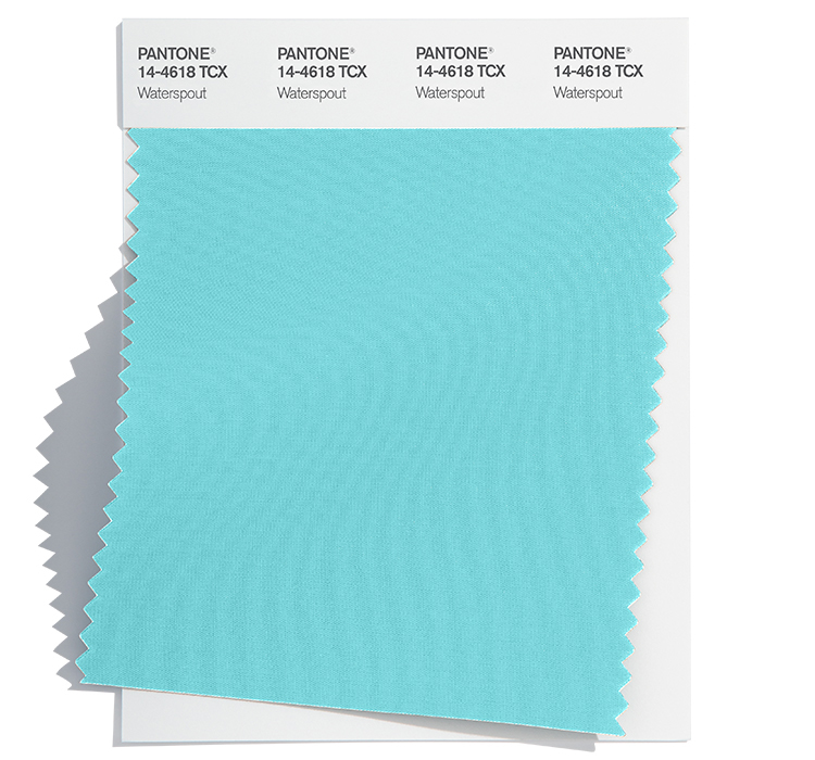 PANTONE 14-4618 Waterspout Fabric Color Swatch. Image: Courtesy of Pantone and HUGE.