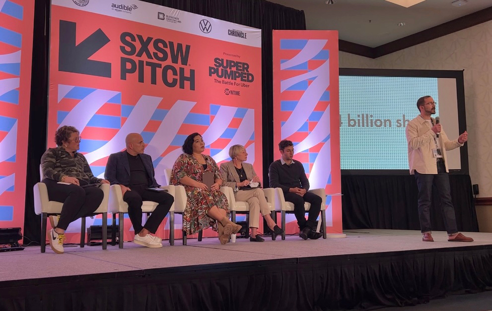 How We Make Things Matters: Co-founder and Chief Executive Elias Stahl pitching at the 14th annual SXSW Pitch Competition. 