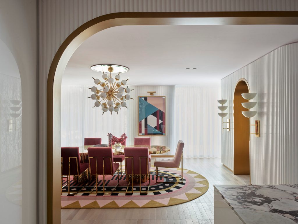 A Pink Glamorous Penthouse by Greg Natale | Dining Room.
