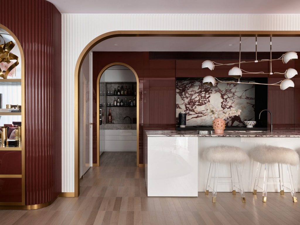 A Pink Glamorous Penthouse by Greg Natale | Kitchen.