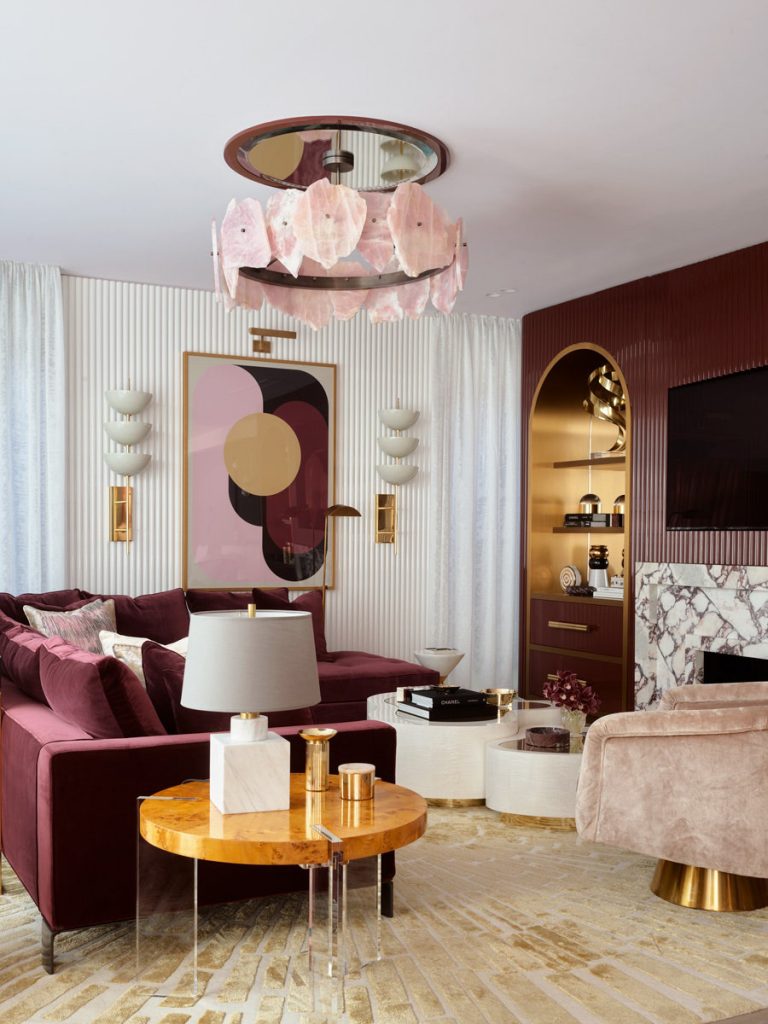 A Pink Glamorous Penthouse by Greg Natale | Living Room.