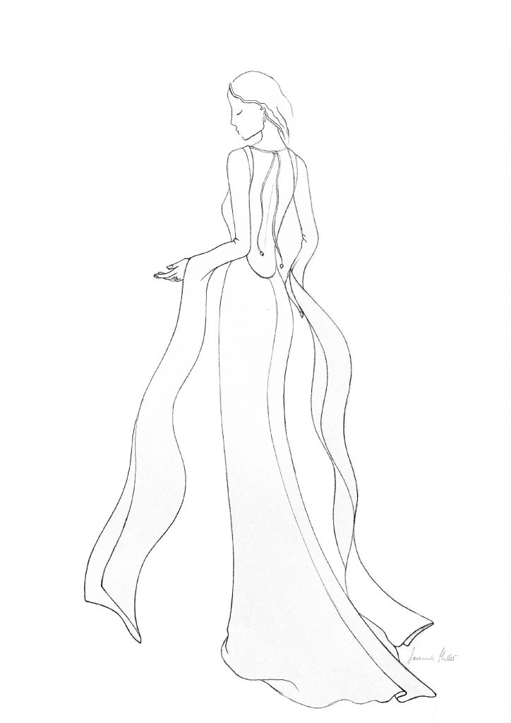 Savannah Miller Winter Dress Illustration.