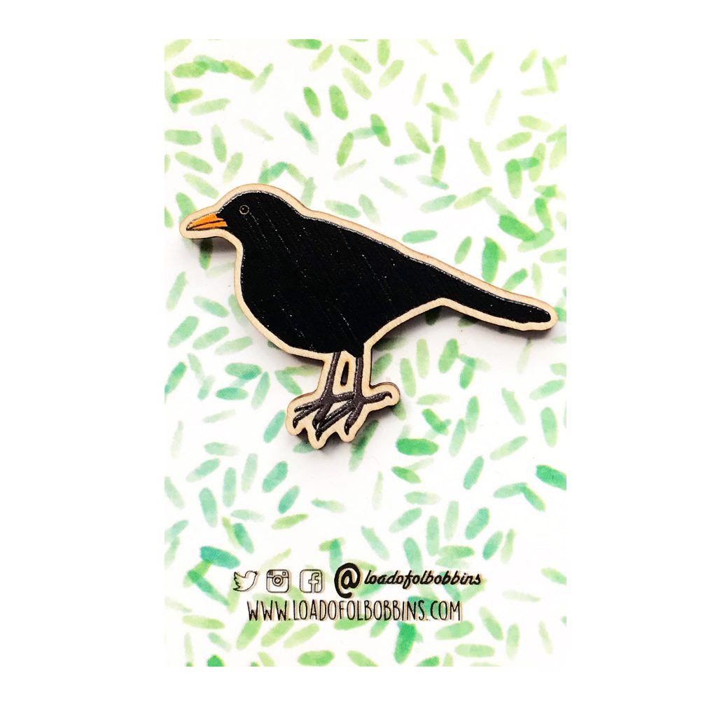 Loadofolbobbins - Blackbird Lapel Pin.