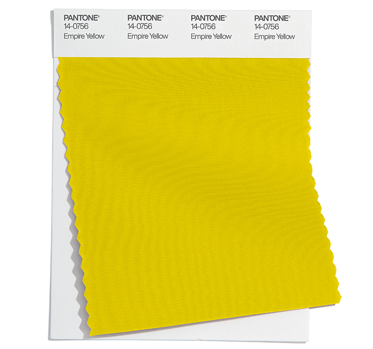 14-0756 Empire Yellow: a luminescent yellow that radiates joyfulness.