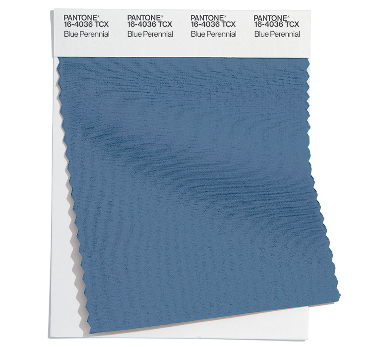 16-4036 Blue Perennial: a stand-out blue that spikes the palette.