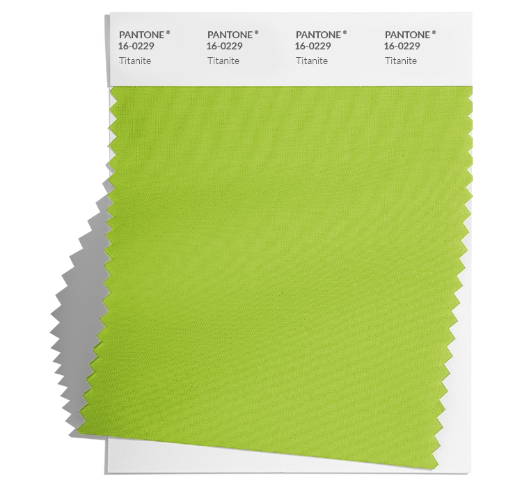 PANTONE 16-0229 Titanite: an enlivening and lustrous yellow green.